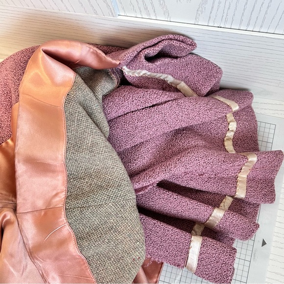 Vintage Girl Coat Pant Set 2 to 3 Years Pink Mauve Worsted Wool Samantha *FLAWS - Picture 12 of 16